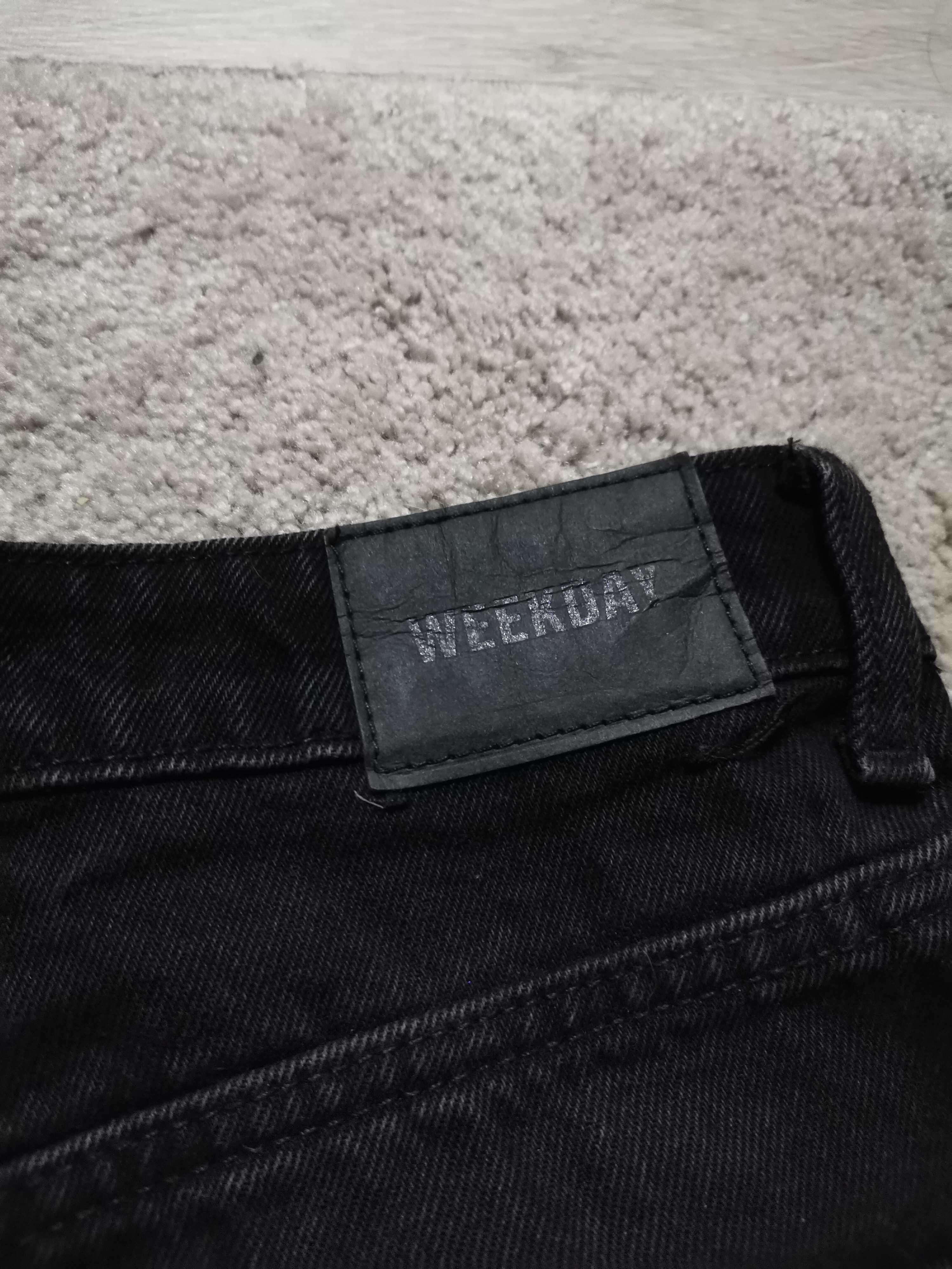 spodnie dżinsowe z wysokim stanem weekday