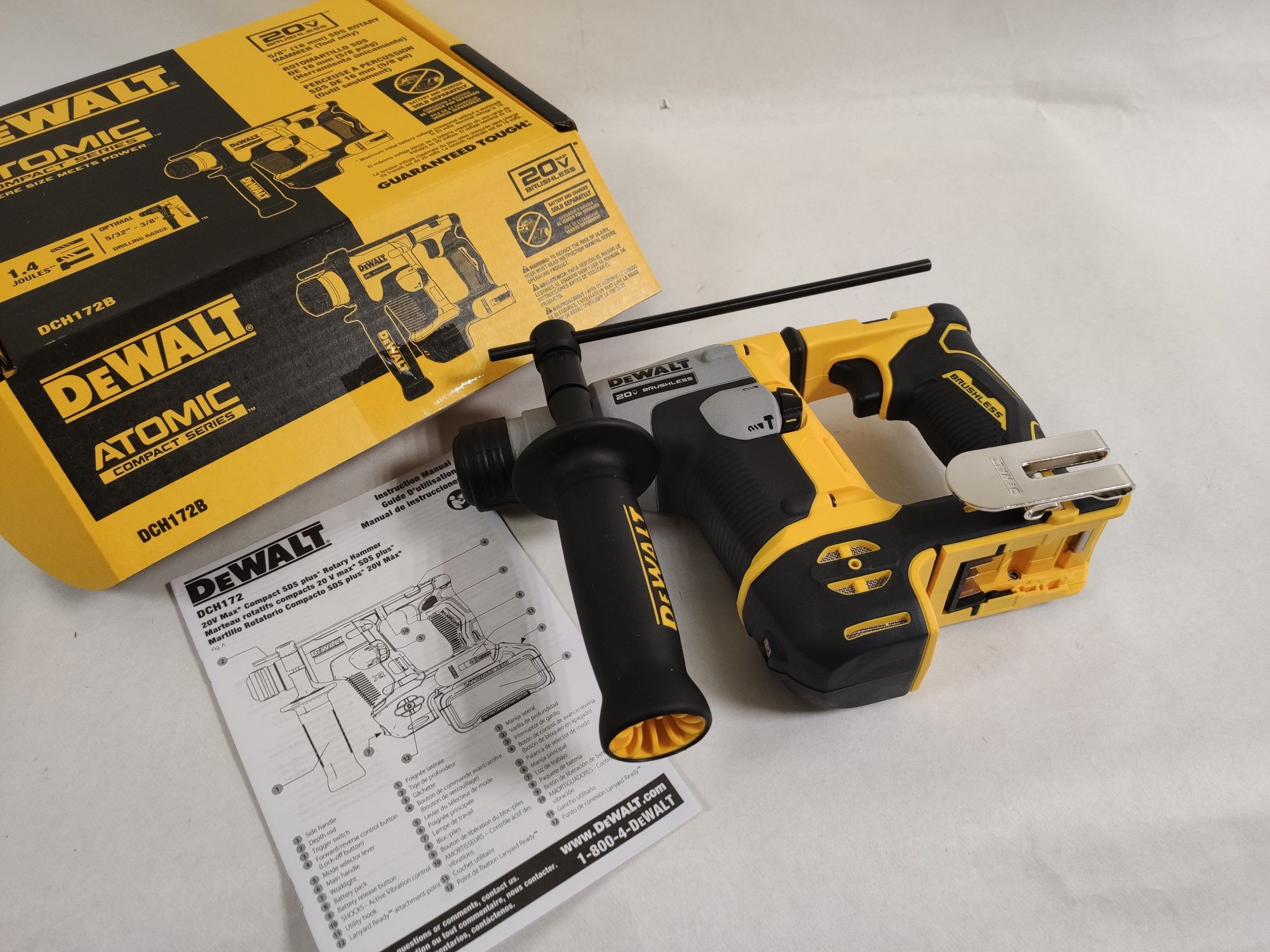 Оригінальний безщітковий перфоратор DeWALT DCH172b XR 20Vmax Atomic