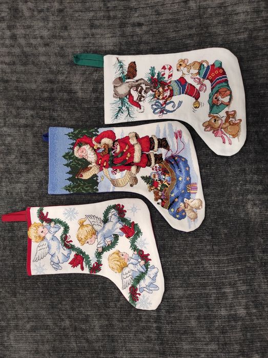 Новорічні чобітки ручної роб (подарунок на новий рік, декор, на камін)