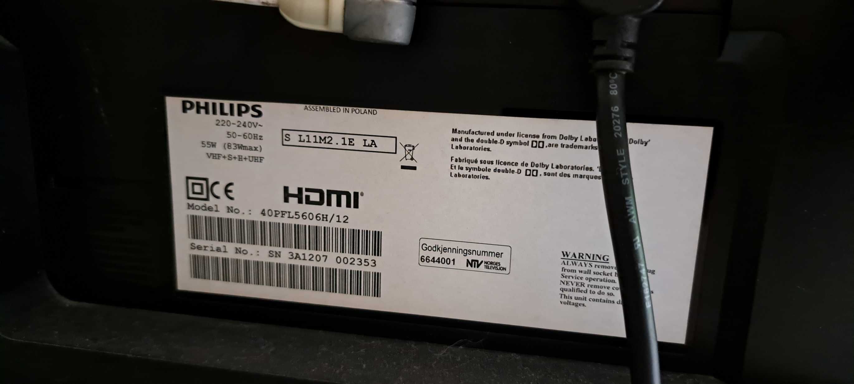 Televisor Philips LED 40PFL5606H/12