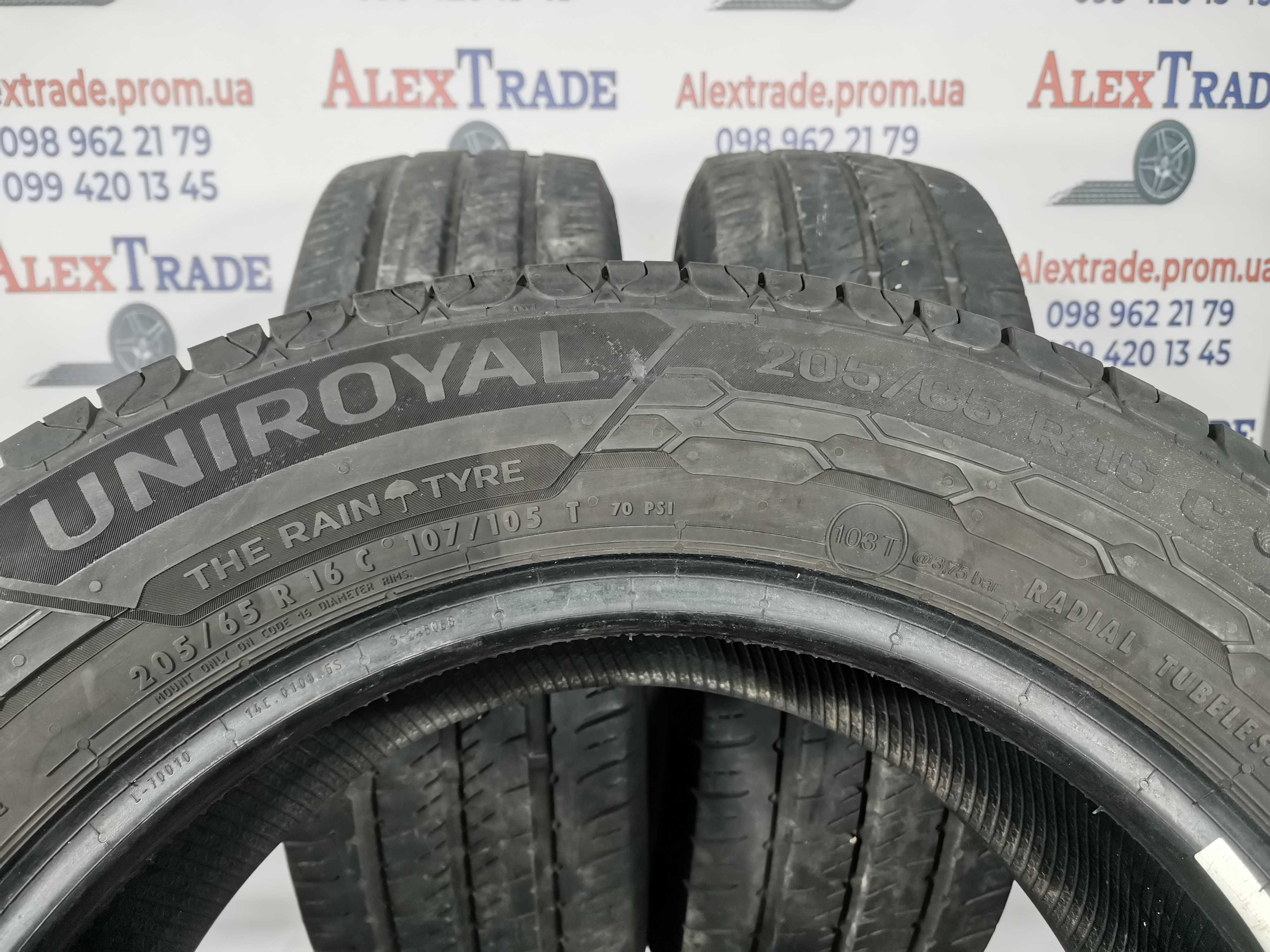 4 шт. 205/65 R16C Uniroyal RainMax 3 цешка шини б/у, 2021 рік