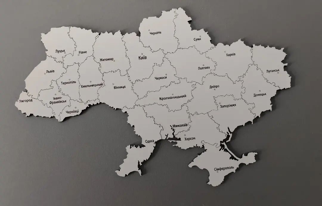 Карта України. Мапа. Декоративна карта. Настінна карта. Карта пазл