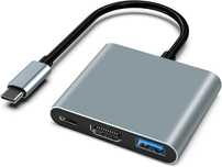 Adapter USB C do HDMI, 3-w-1 HDMI do USBC Digital AV
