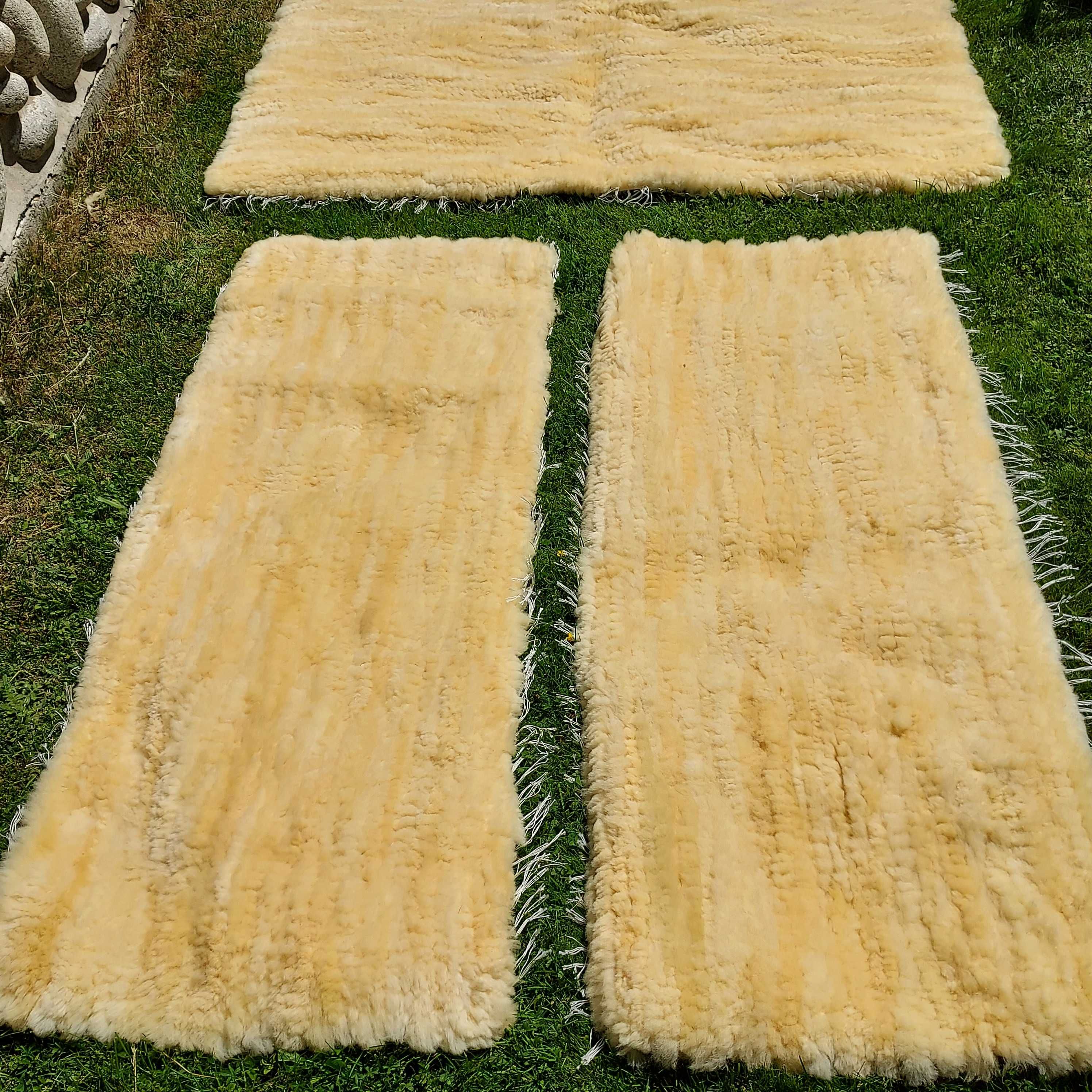 Komplet Narzut Tkanych Ręcznie Naturalna Skóra Owcza Relugan