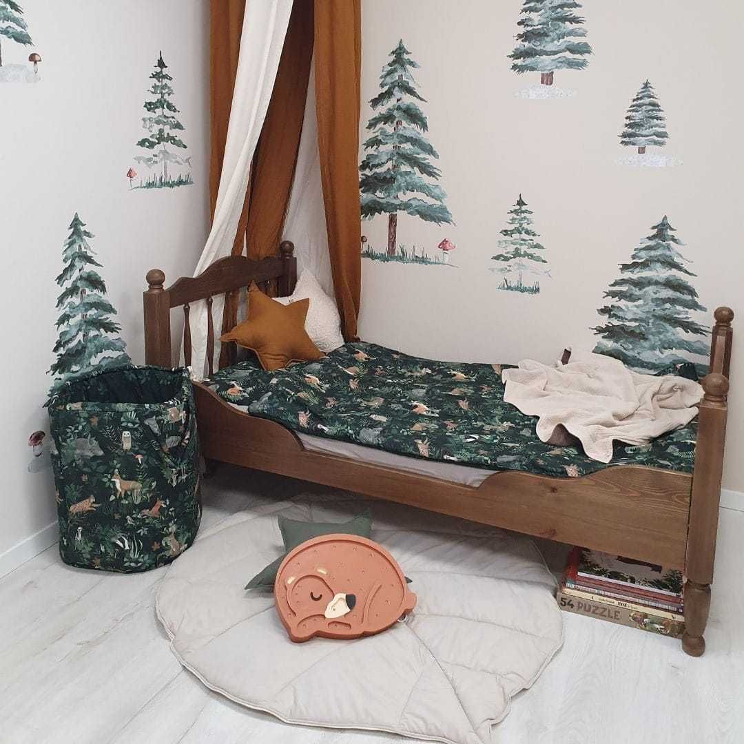 Łóżko dla dziecka drewniane z tralkami 160x80 cm