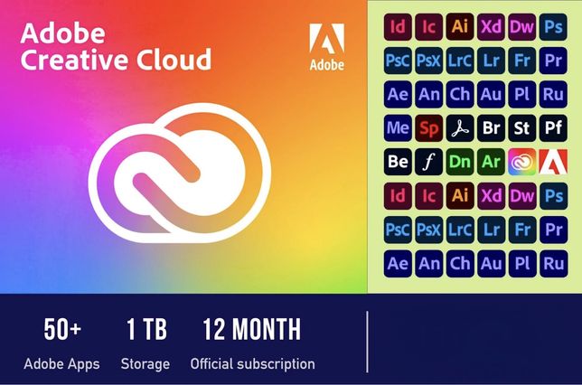 Adobe creative cloud / Лицензия на 1 год / Windows Mac OS / Photoshop