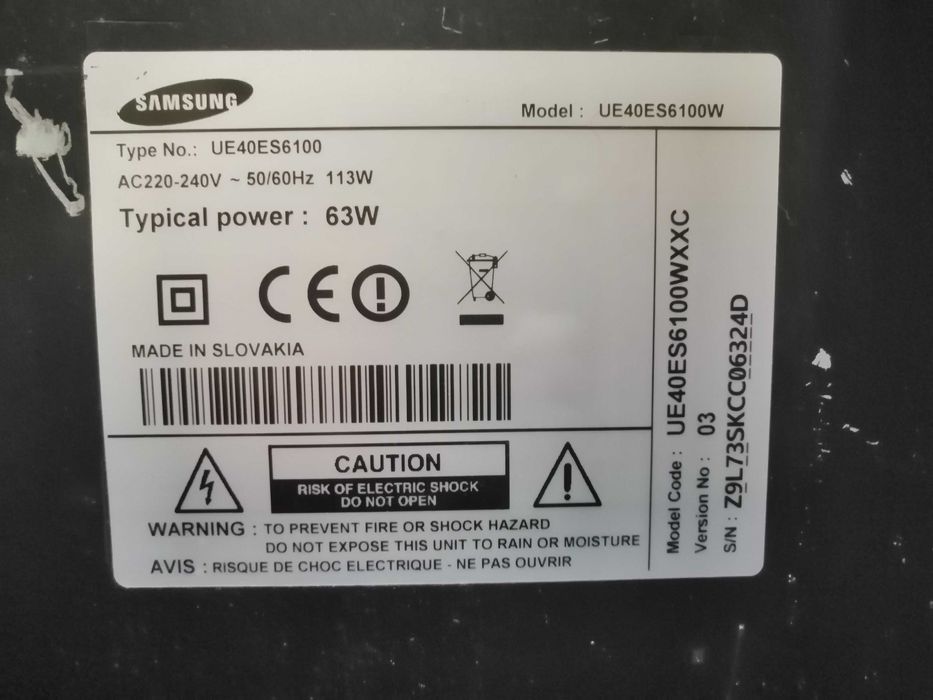 Samsung 40ES6100W, TDLex 32F2S