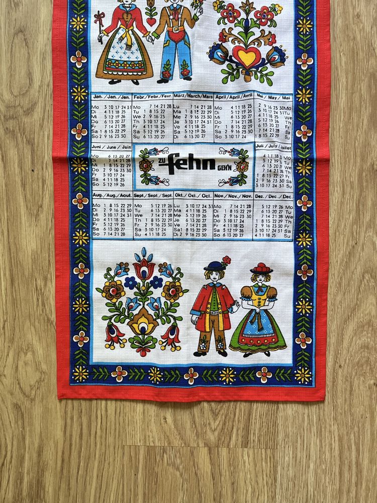 Vintage kalendarz kolekcjonerski 1983 ścierka ściereczka retro