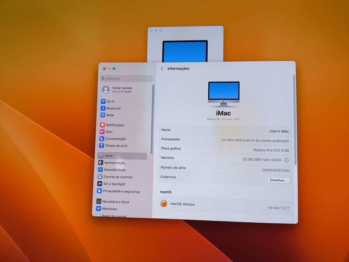 iMac 27 5K Retina SSD 1TB 32GB RAM