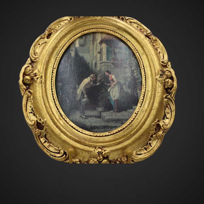 Reprodukcja w gipsowej owalnej ramie  B5/031591