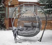 Двухместное подвесное Кресло кокон Kreslorotang. Садовая качеля Галант