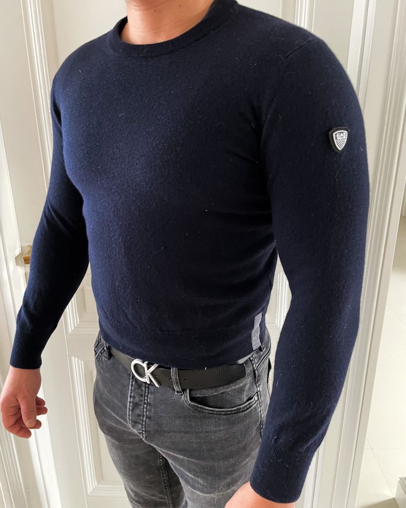 Granatowy sweter męski Emporio Armani