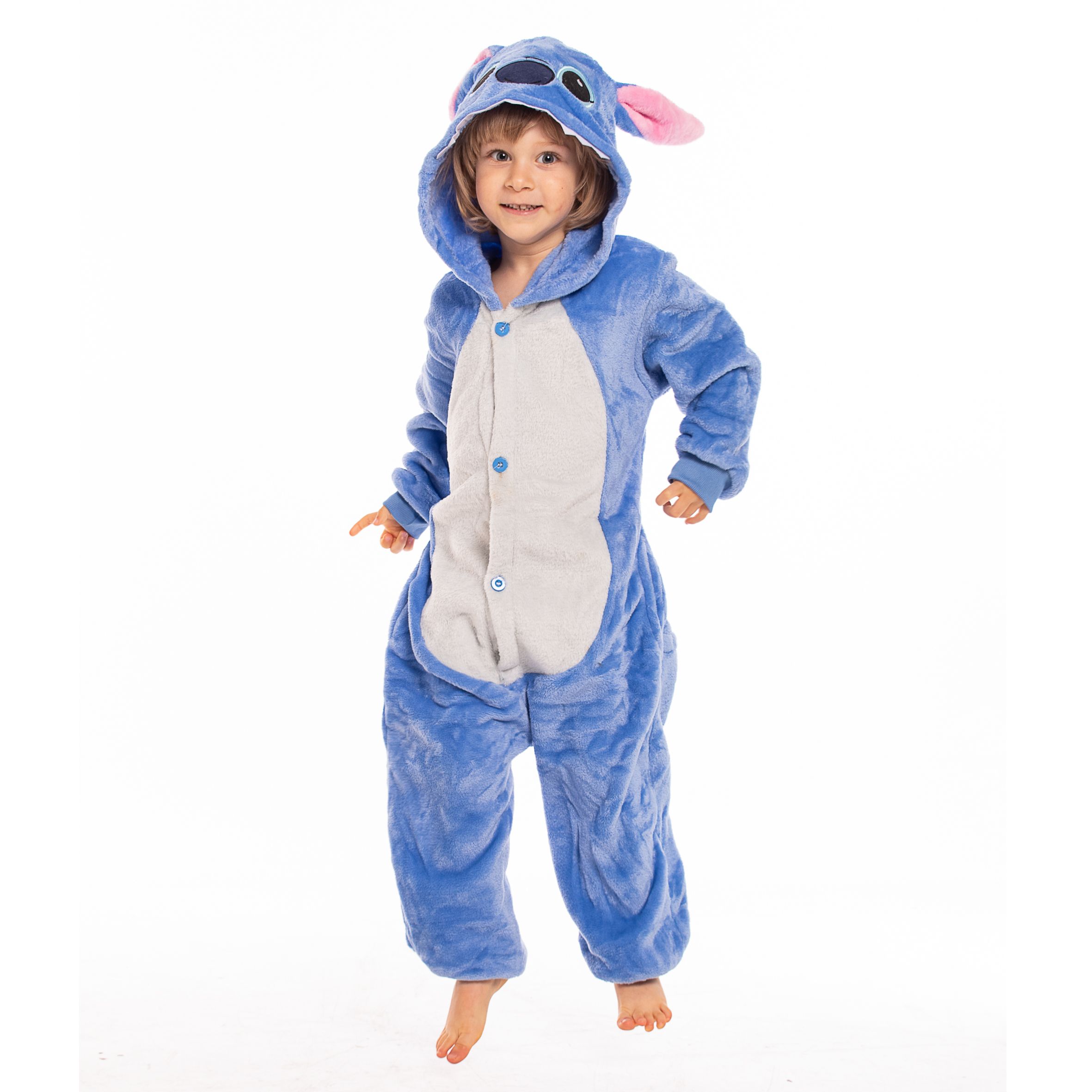 Piżama Dla Dzieci Kigurumi Onesie Kostium Stich Niebieski 135-145 cm