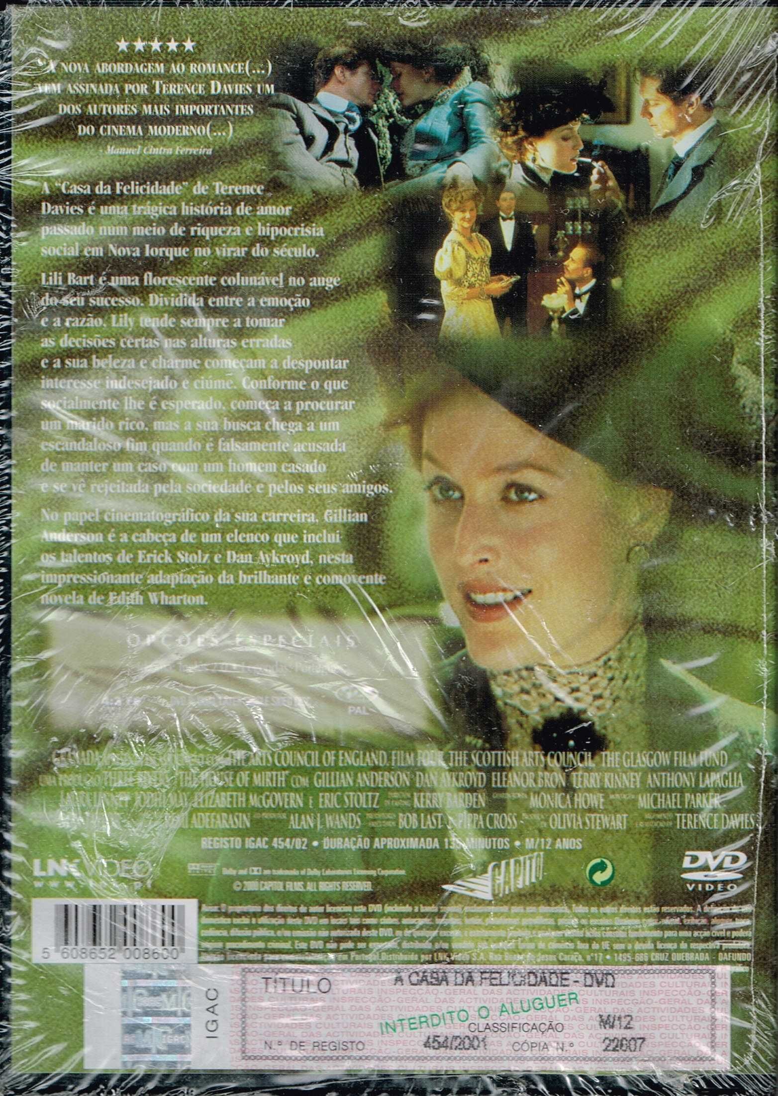 Filme em DVD: A Casa da Felicidade "The House of Mirth - NOVO! SELADO!