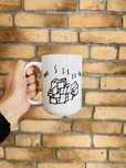 Duży kubek ceramiczny biały z uchwytem 450 ml