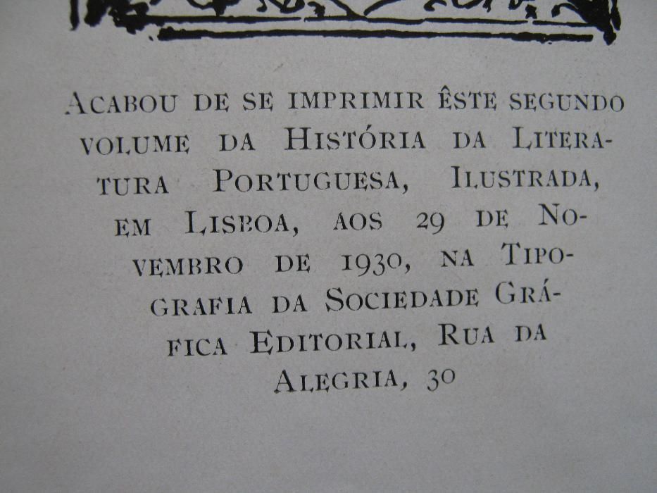 Livros datados 1929 raros da historia da literatura portuguesa (3vol)