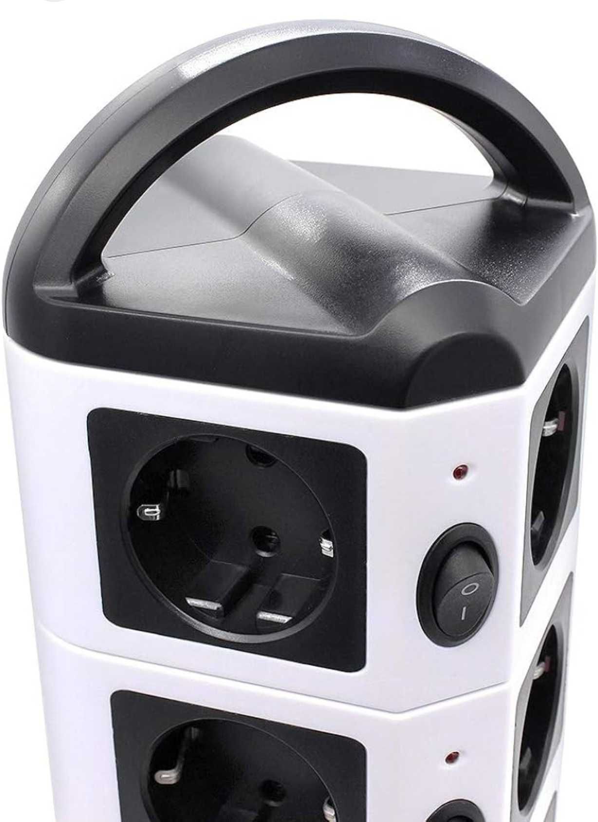 Przedłużacz pionowy do 6 gniazd 220V i 4 portów USB. JW 102