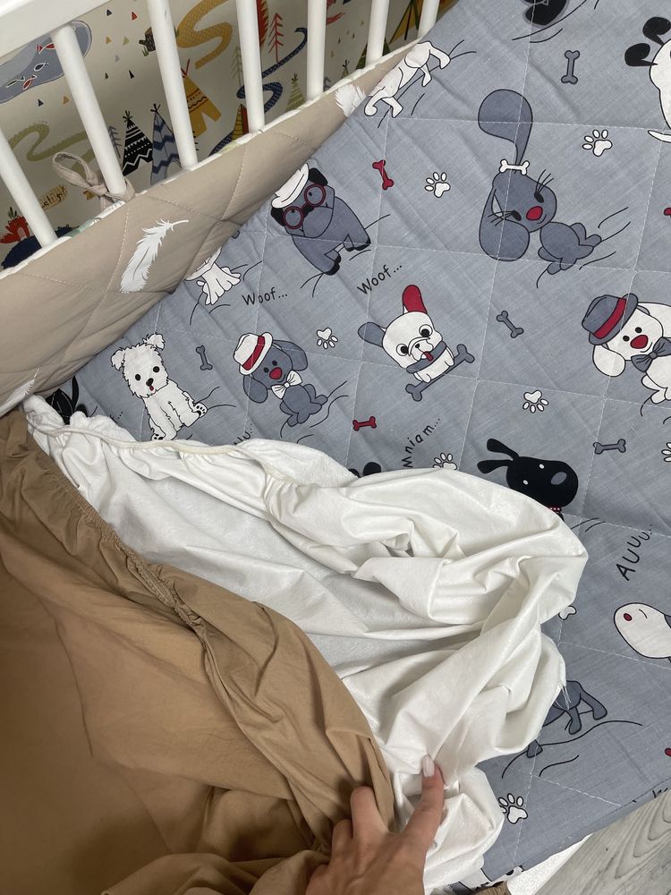 Дитяче ліжко+матрац+постіль з бортиками