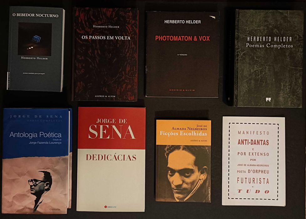 19 livros, principalmente poesia portuguesa. Edições raras. Lote 230€.