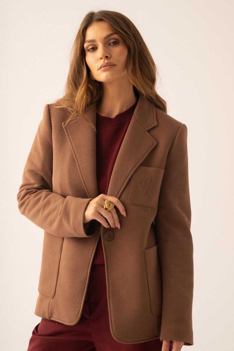 LEMONADA PR Marynarka sportowa Latte mocca brąz z Haftem 40/L