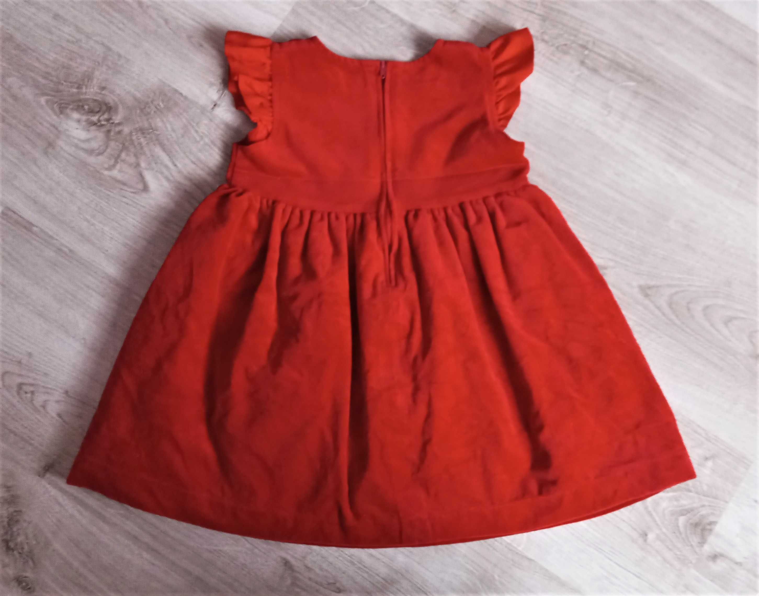 Sukienka czerwona welurowa na święta