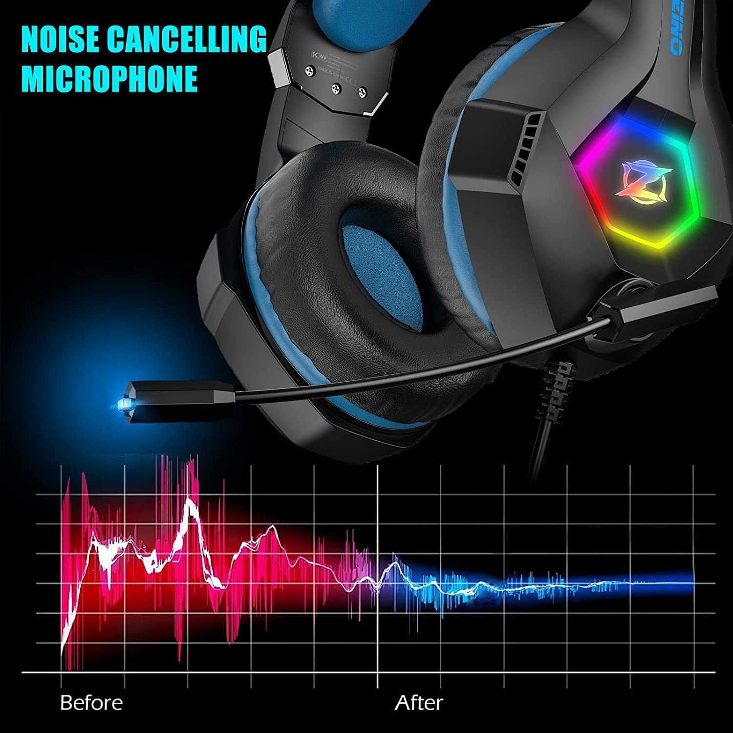 Auscultadores Gaming c/fio,noise cancelling,compatível multiplataforma