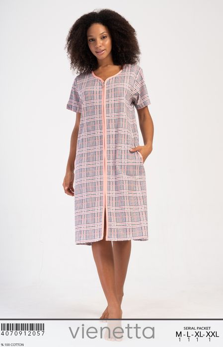 Szlafrok bawełniany na zamek Vienetta rozm.XXL