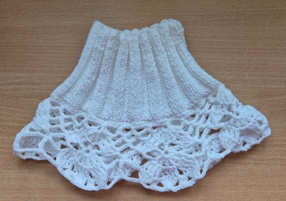 Biały golfik zamiast szalika - Handmade, Rękodzieło