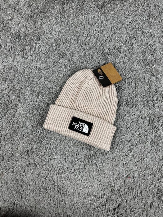 Шапка The North Face чорна/ сіра шапка тнф/ бежева зимня шапка tnf