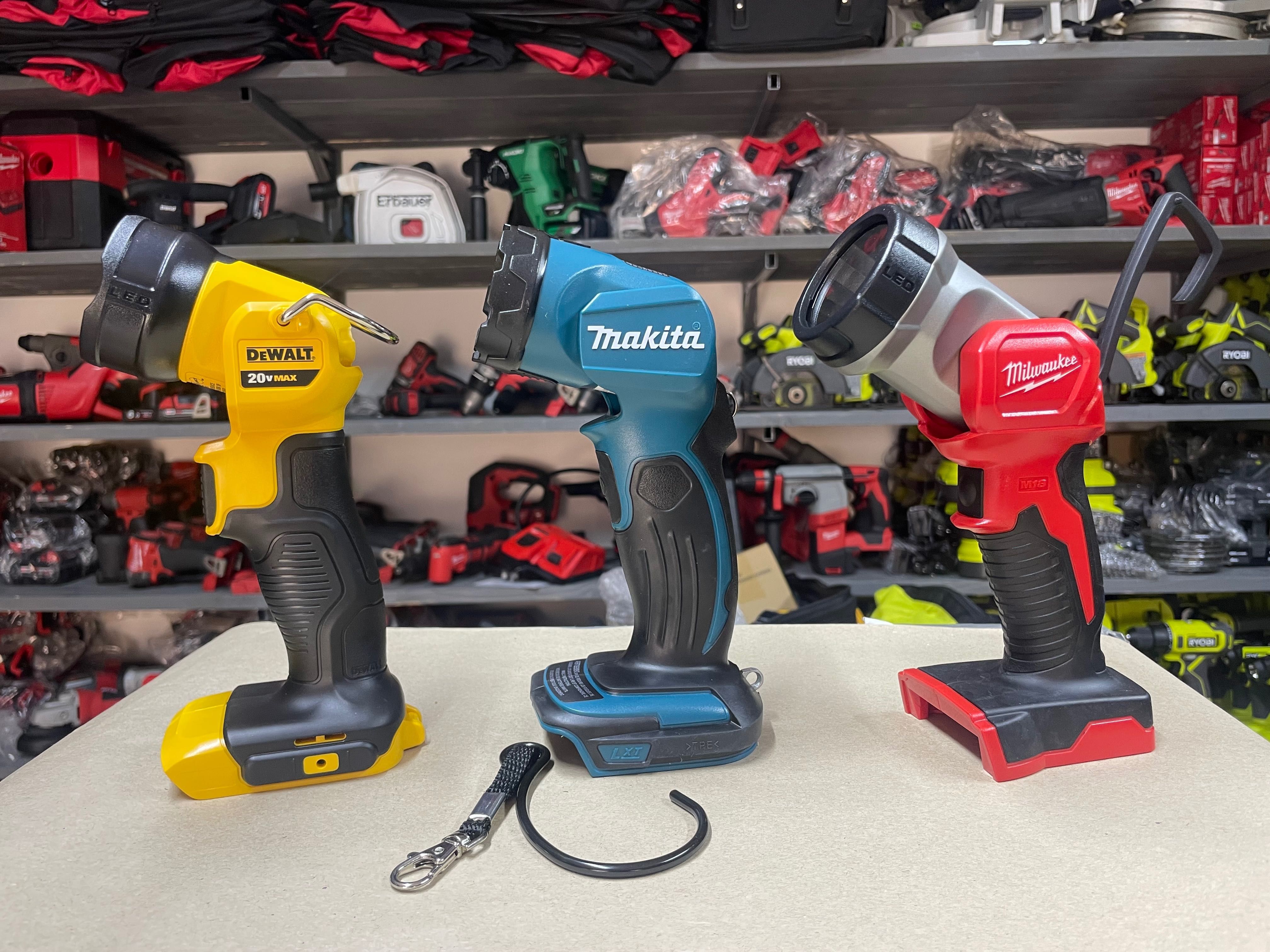 Акумуляторні ліхтарі 18в/DeWalt, Milwaukee, Makita
