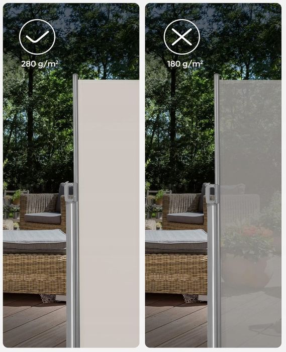 Songmics Gsa205E Roleta Boczna, Zwijana Beżowa, 2 X 3,5 M