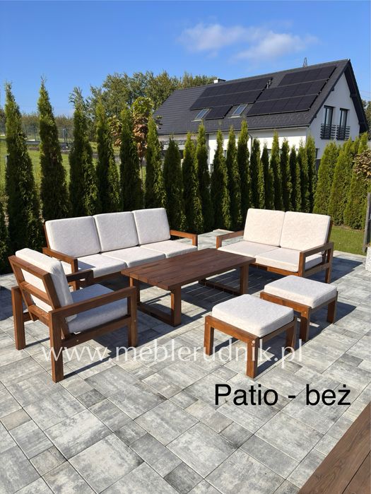 Meble tarasowe ogrodowe patio drewniane 8-osobowy