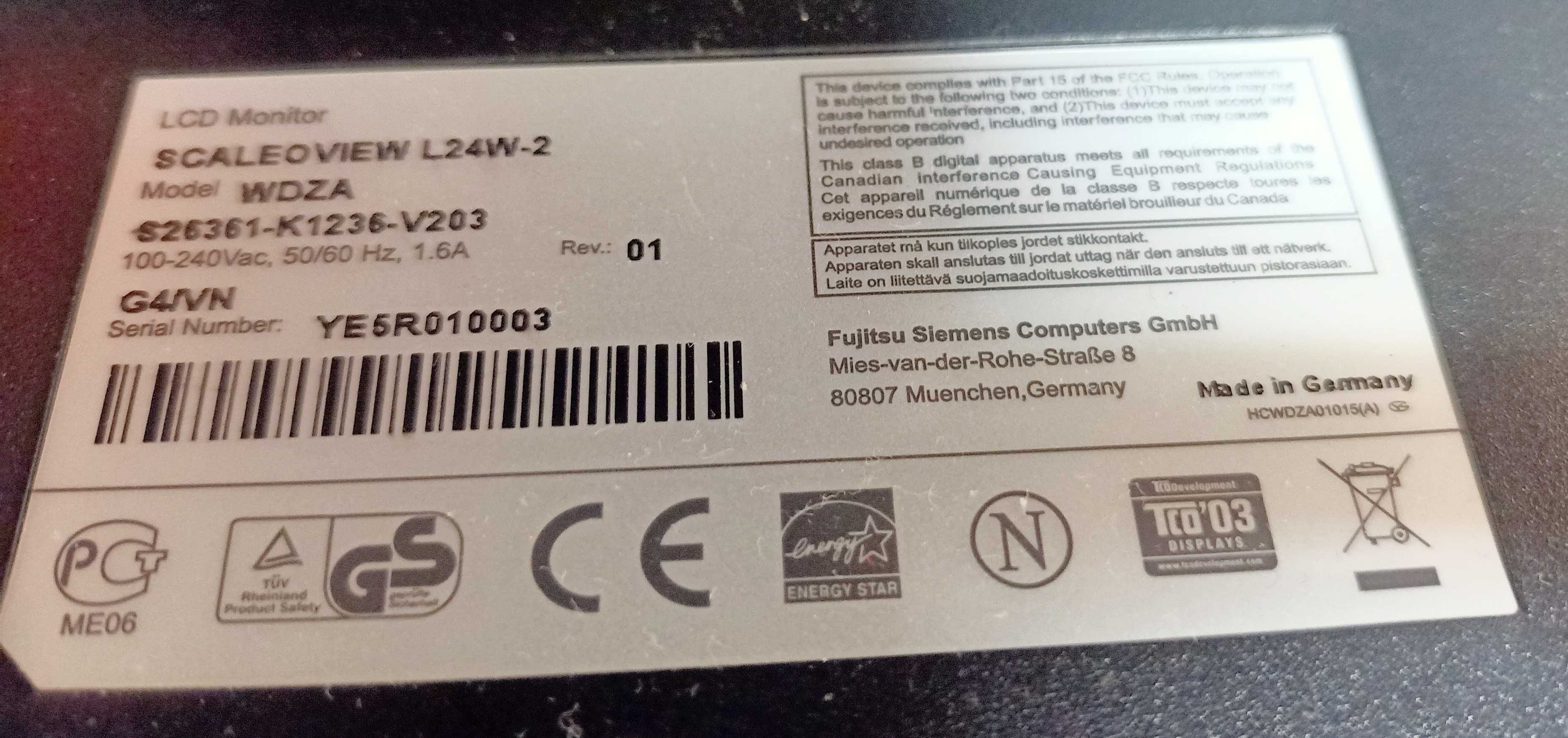 Fujitsu Siemens ScaleoView L24W-2 61,0cm (24") TFT