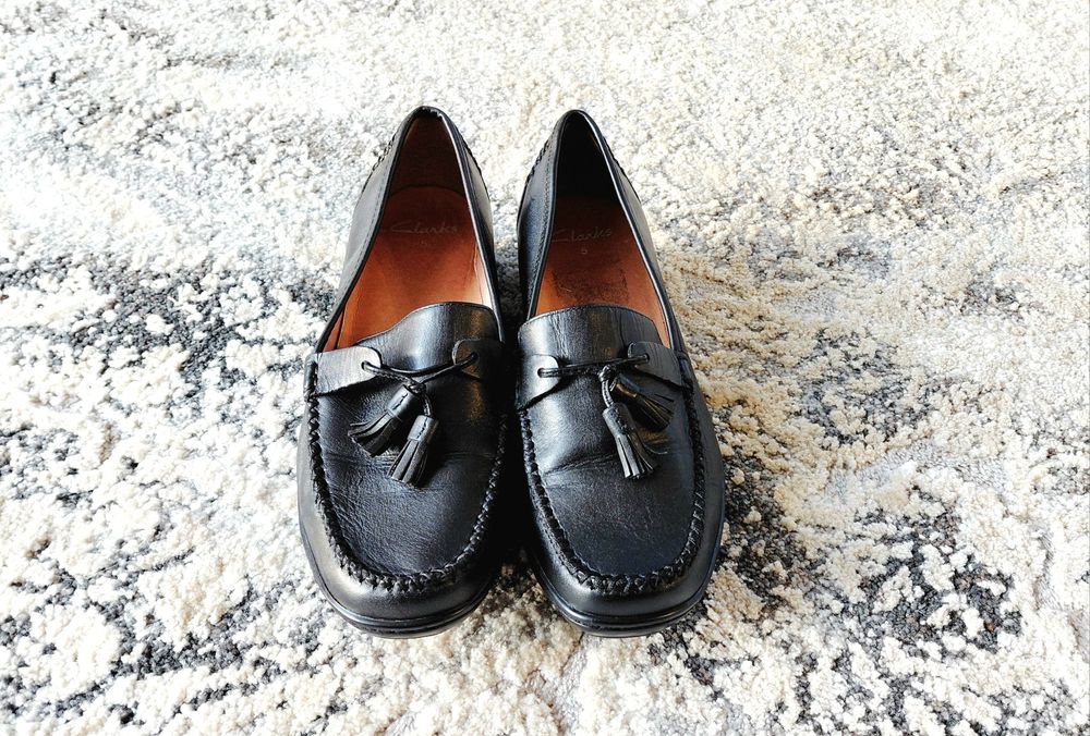 Clarks extra lekkie Mokasynki Loafersy skóra naturalba r. 38 _ 24,5 cm