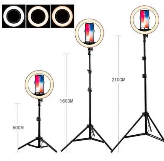 Комплект блогера Кільцева Лампа 26-30см зі штативом 2,1м 28Вт Кольцева