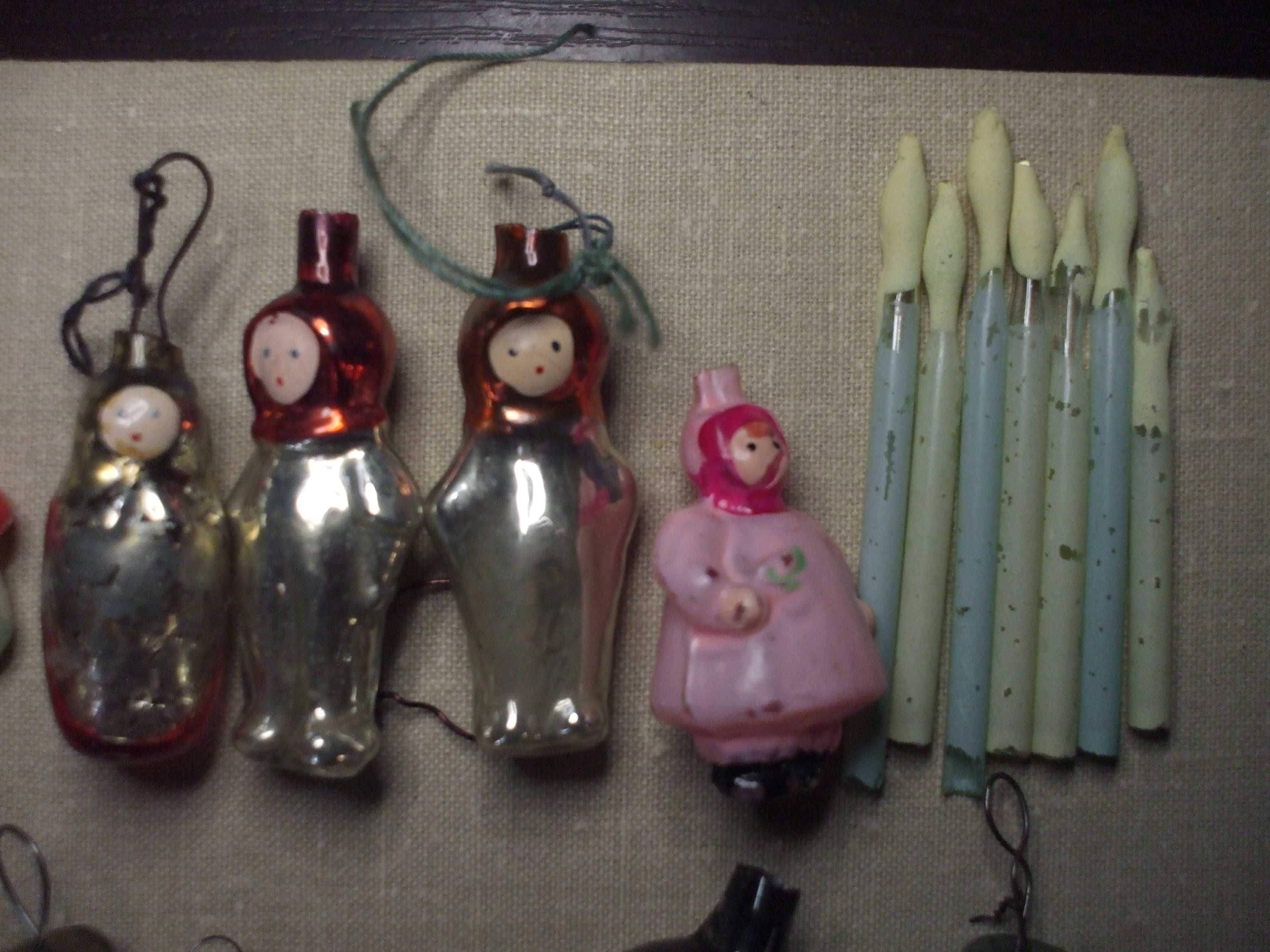 Ёлочные мини игрушки. Дед мороз, космонавты, фрукты и т.д. 50-70 гг
