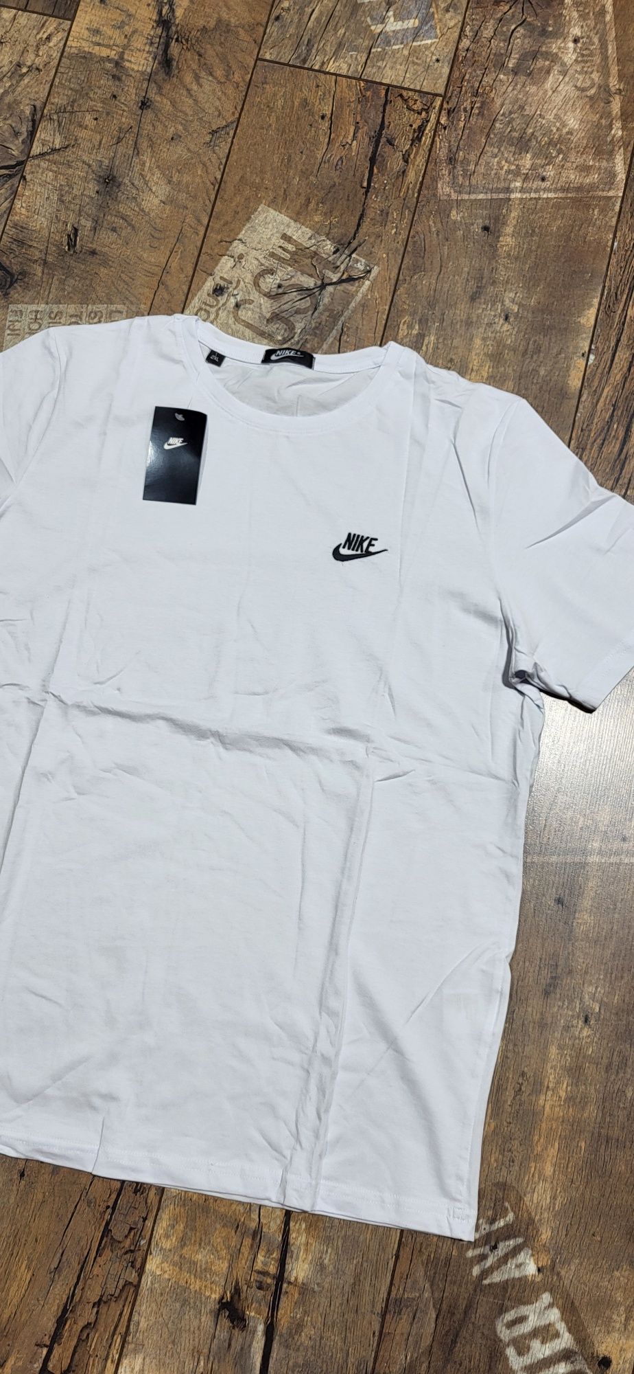 Biała koszulka męska t-shirt bawełna premium łyżwa nike logo XXL