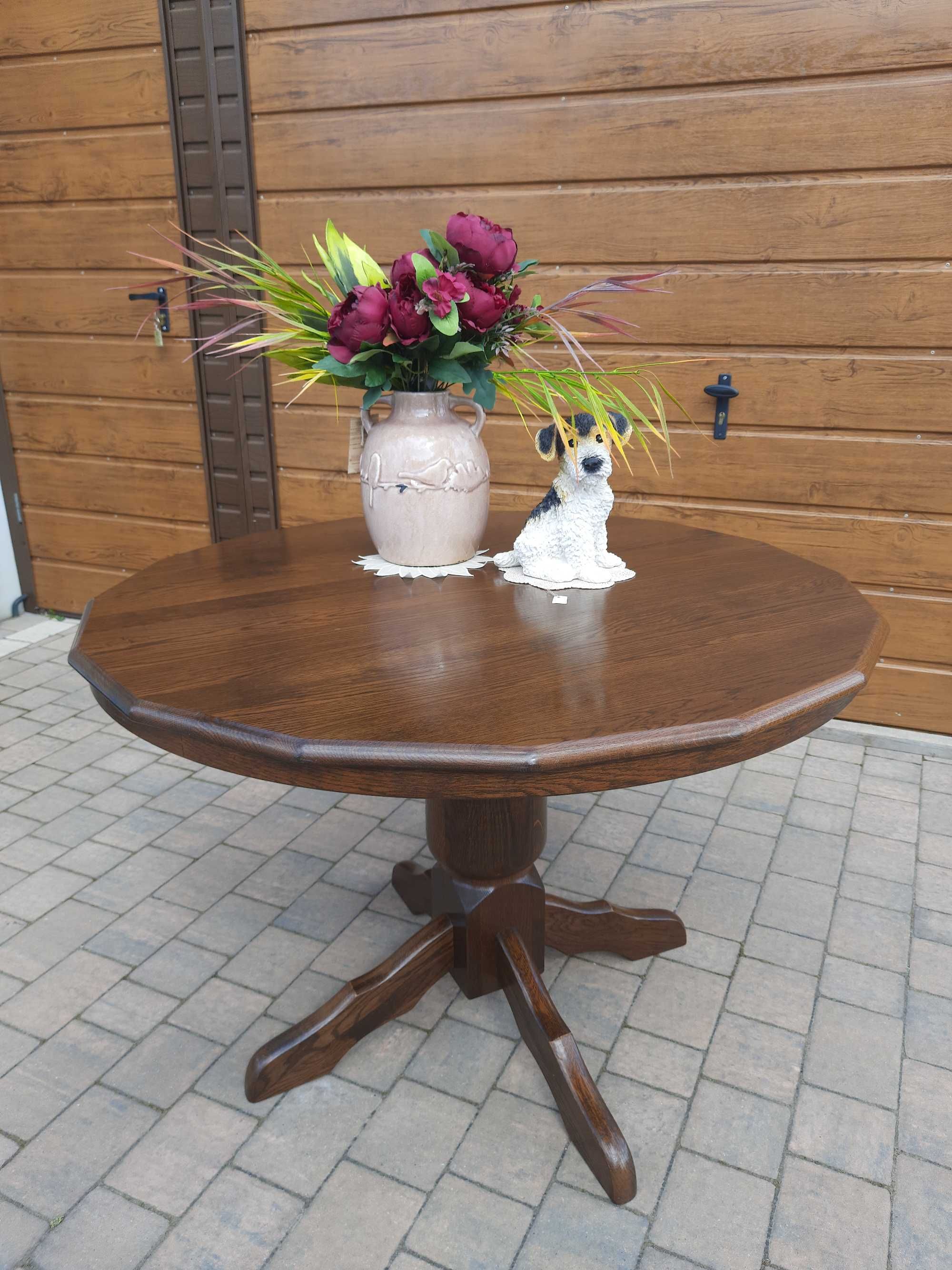 piękny stół dębowy, blat 108 cm