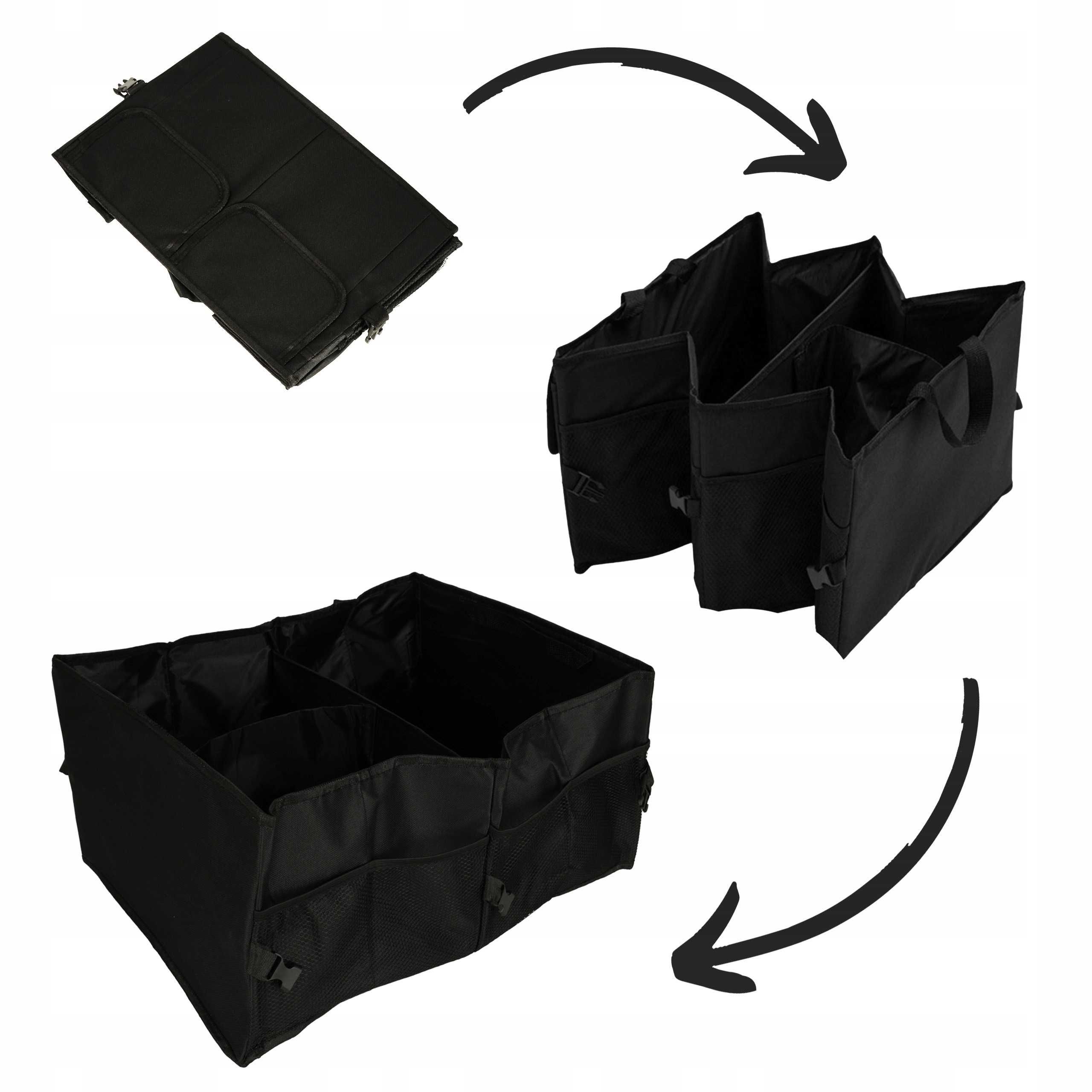 Pojemny kufer/organizer do bagażnika samochodu/auta - czarny