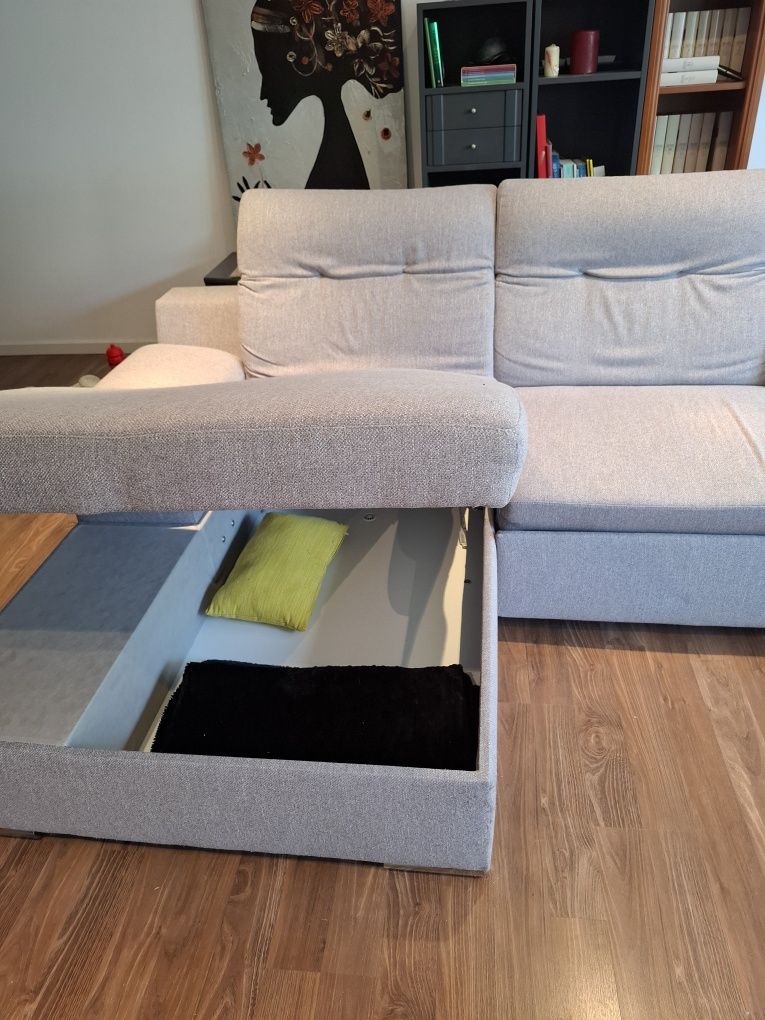 Sofá em L com chaise long em ótimo estado