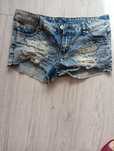Spodenki jeans przetarcia perełki