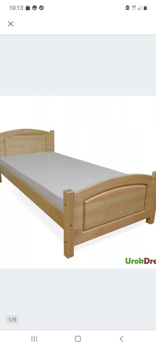 Łóżko 90×200 łózko jedno osobowe sosnowe i materac sprężynowy.