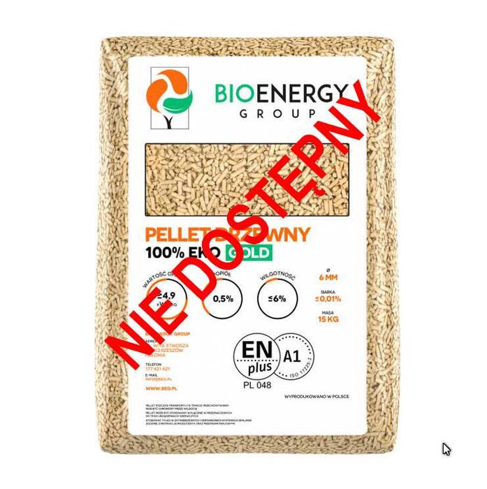 Pellet pelet drzewny iglasty Bioenergy Certyfikat