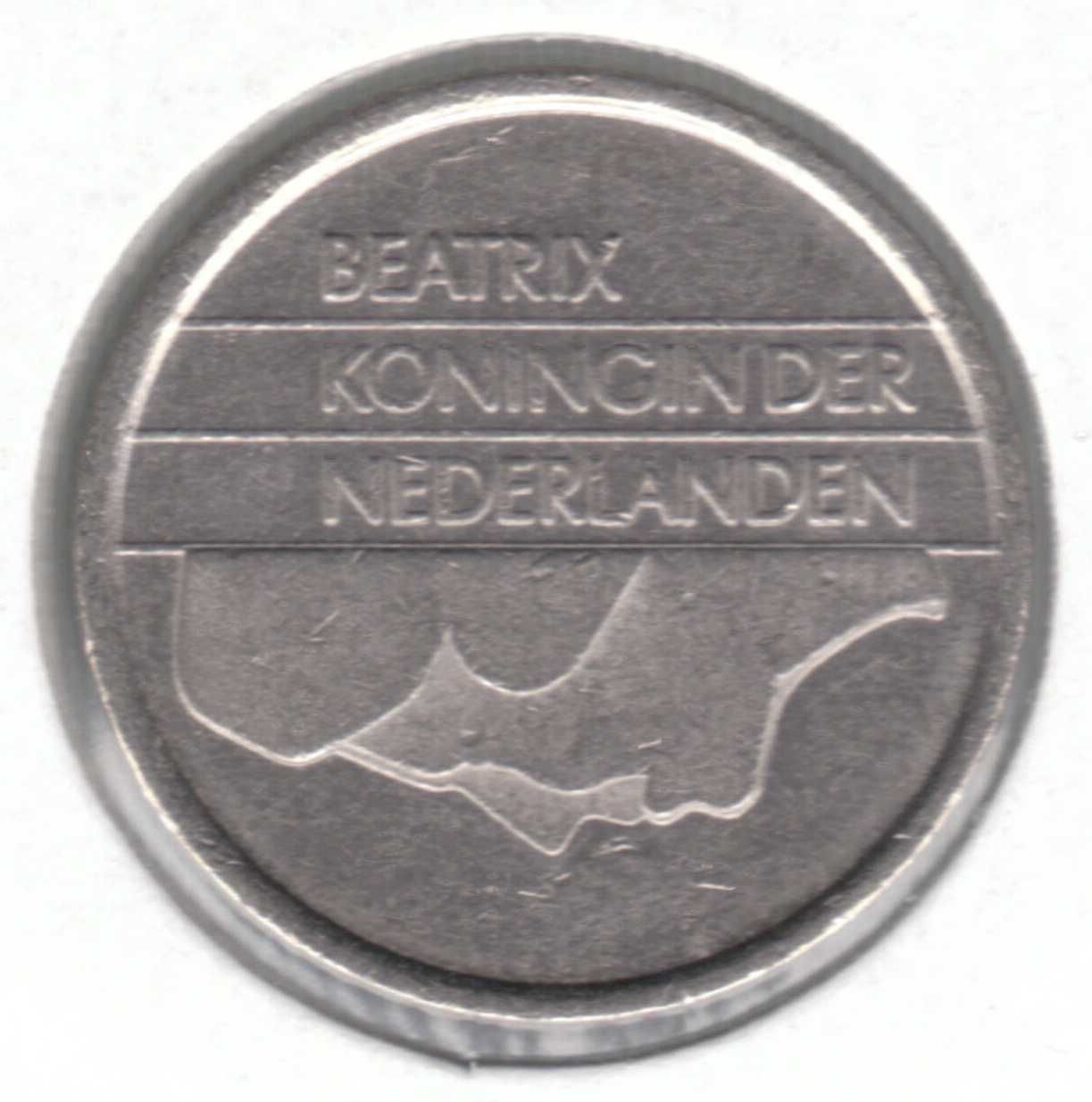 Голландская монета  25 Cents 1996 Nickel Coin - Queen Beatrix