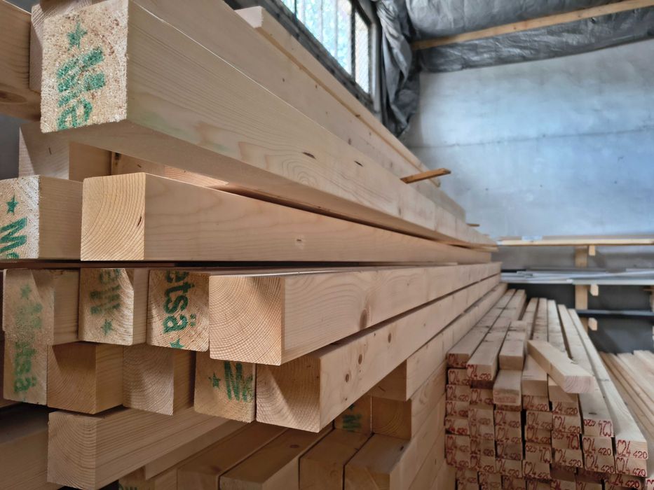 Drewno konstrukcyjne lite słup belka kantówka 95x95x4800mm