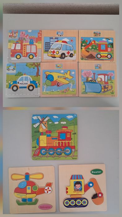 Дитячі дерев'яніі пазли вкладиши- розвиваючі  8 шт