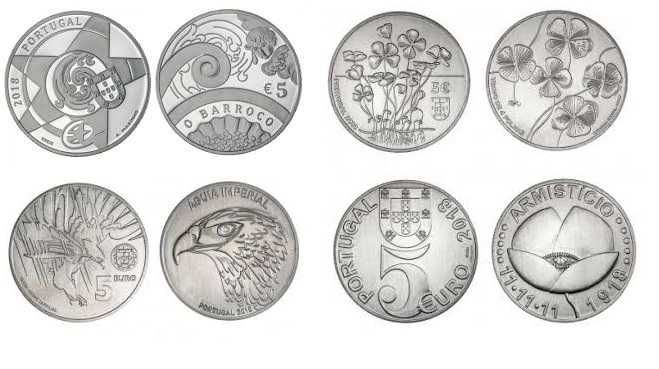 Portugal Moedas comemorativas de 5 € euros UNC