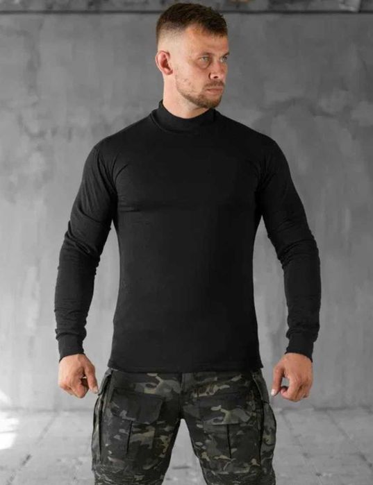 Військовий утеплений гольф на байці олива армійська тепла водолазка