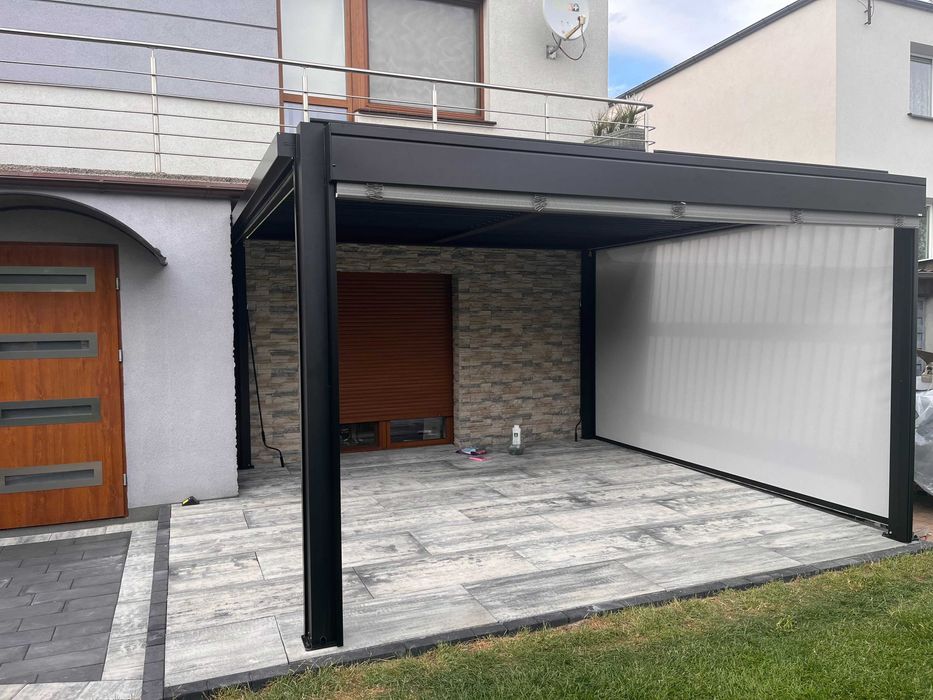 Pergola aluminiowa lamelowa bioklimatyczna altana ogrodowa 4x4 400x400