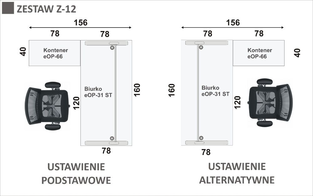 Biurko prostokątne na stelażu + szafka kolor dąb sonoma + popiel